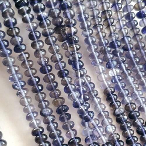 4mm Natural Cordierite Smooth Abacus Diy Jewelry Accessories Hand Made Loose Beads Necklace Bracelet Earring Material 35cm