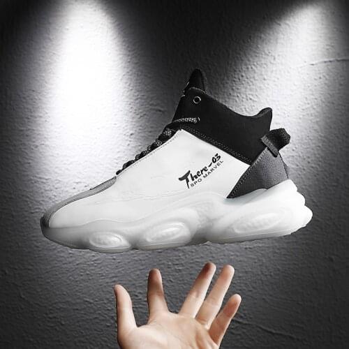 Basketball Shoes Men High-Top Shoes Men Sneakers Boys Basket Shoes High Quality Anti-Slip Outdoor Sports Shoes Heighten Shoes