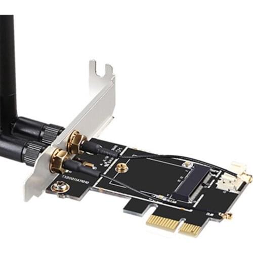 Wireless Card to pciE-1X to NGFF-Ekey PCIE Laptop Pc WIFI WLAN Card Adapter 24BB