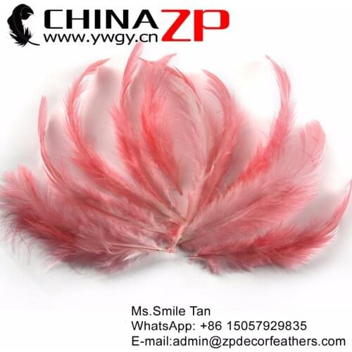 CHINAZP Factory 200pieces/lot 6"-8" (15-20cm) Length Good Quality Dyed Pink Rooster Chicken Coque Feathers