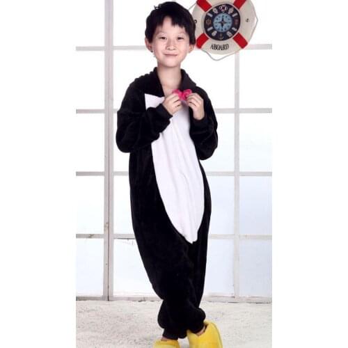 Black Cat Children Anime Onesies Pyjamas Cartoon Animal Cosplay Costume Pajamas Kids Onesies Sleepwear Halloween