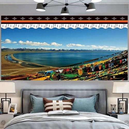 Background Cloth Tibetan Hanging Cloth Ethnic Style Tapestry Potala Palace Background Buthangka Wall Cloth