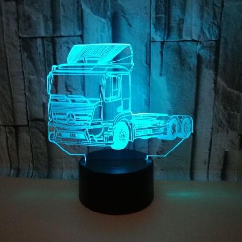 Truck 3d Table Lamps For Living Room Stereo Vision Touch Remote Control Nightlight Acrylic Usb 3d Small Table Lamp