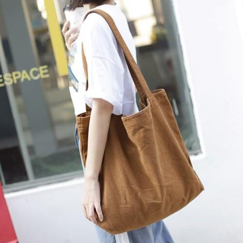 Large Size Canvas Handbag Simple Design Cotton Fabric Big Capacity Tote Bag for Women Unisex Reusable Shopping Bag Shopper Hobo