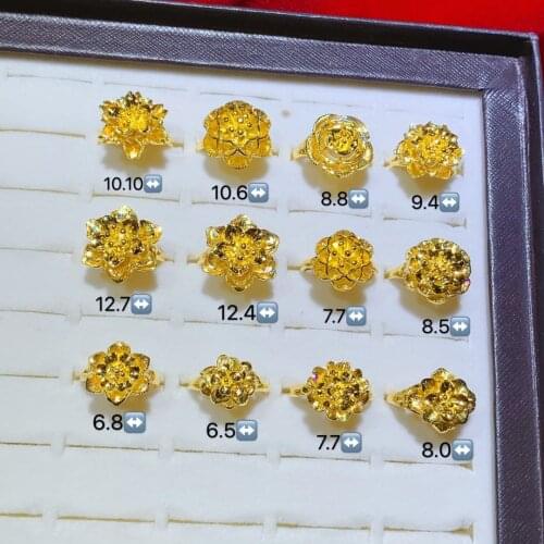 HX 24K Pure Gold Ring Real AU 999 Solid Gold Rings Elegant Shiny Heart Beautiful Upscale Trendy Jewelry Hot Sell New 2020