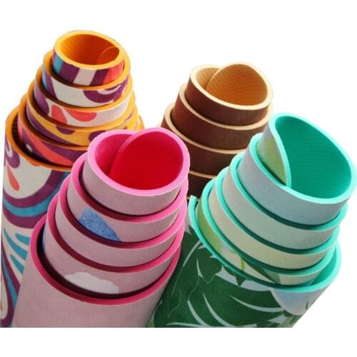 Printed Suede Velvet Yoga Mat Pad 5mm Non-slip Double-Sided Dry And Wet Using Synthetic Rubber Yoga Pad Printing