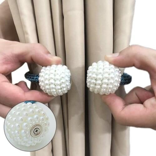 1x Pearl Magnetic Curtain Clip Curtain Holders Tieback Buckle Clips Hanging Ball Buckle Tie Back Curtain Accessories Home Decor