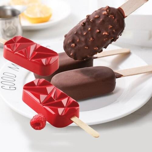 Meibum Silicone Popsicle Molds Matching Set Ice Cream Moulds 50pcs Wooden Sticks Juice Milk Cube Tray Summer Dessert Tools