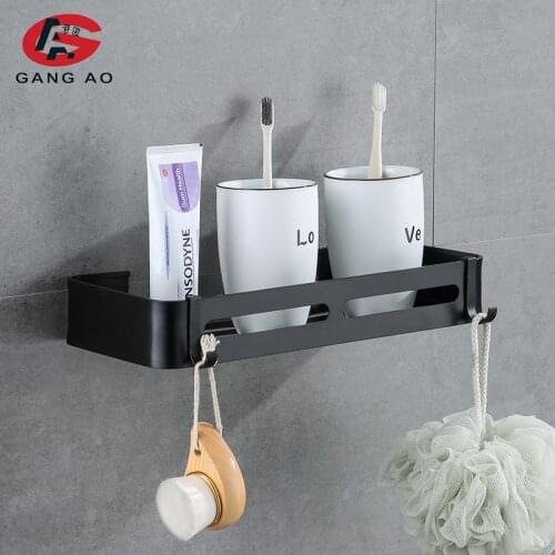 Wall Mounted Black Aluminum Alloy Bathroom Soap Dish Bath Shower Shelf Bath Shampoo Holder Basket Holder Corner shelf