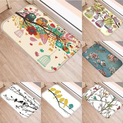 Bird Anti-slip doormat Vacuuming kitchen bedroon bath Floor mats Home Entrance Rugs kids prayer mat 40*60cm DD225