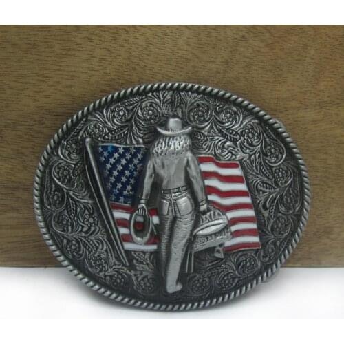 BuckleClub WESTERN flower jeans gift belt buckle for men FP-02590-3 gold finish 4cm width loop drop shipping