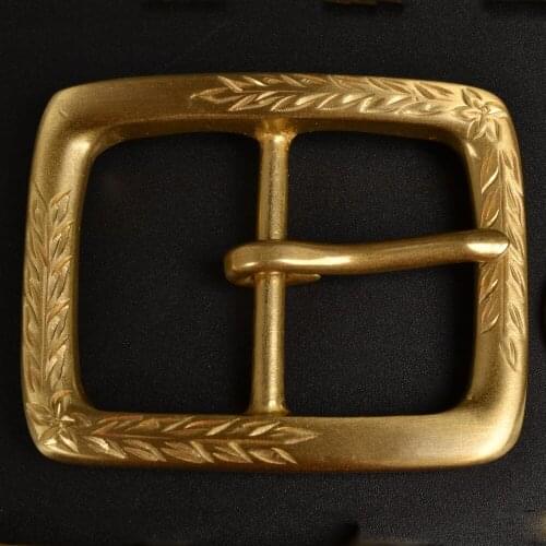 DIY leather craft belt buckle hand carved pattern solid brass material 2pcs/lot outer size 57x72mm
