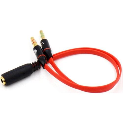 3.5mm Female To 2 Male 3.5mm Mic Audio Y Splitter Cable Headset To PC Adapter AUX Cable