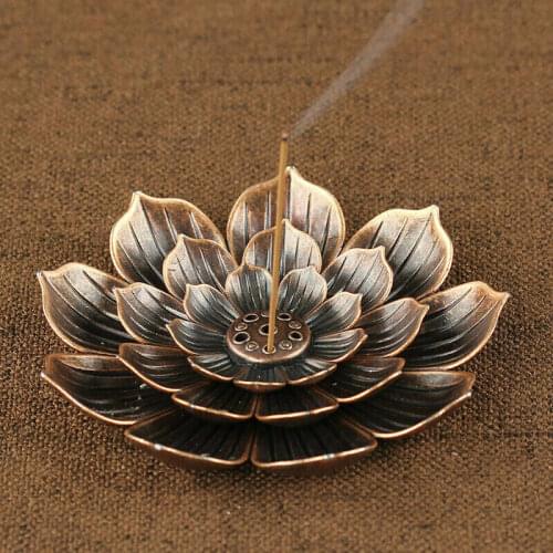 Incense Stick Holder Round Plate Buddhism Insense Ash Catcher Joss Cone Insence Alloy Incense Burner Stick Holder Plate