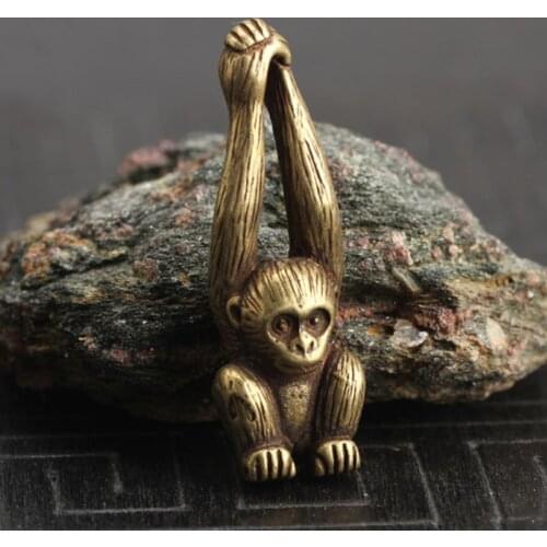 Craft Monkey Ornament Display Home Office Decoration Brass Figurine Animal