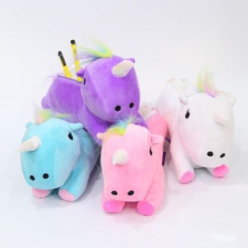 Cute Cartoon Unicorn Pencil Pen Case Makeup Bag Zipper Stationery Pouch Holder