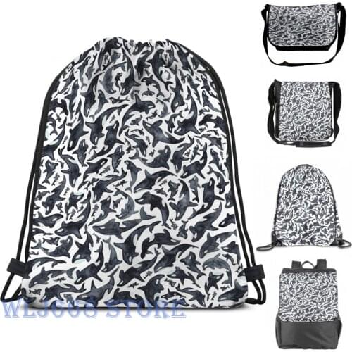 Funny graphic print shoulder Bags women Orcas or Killer Whales Single shoulder backpack travel for men Gym Bag