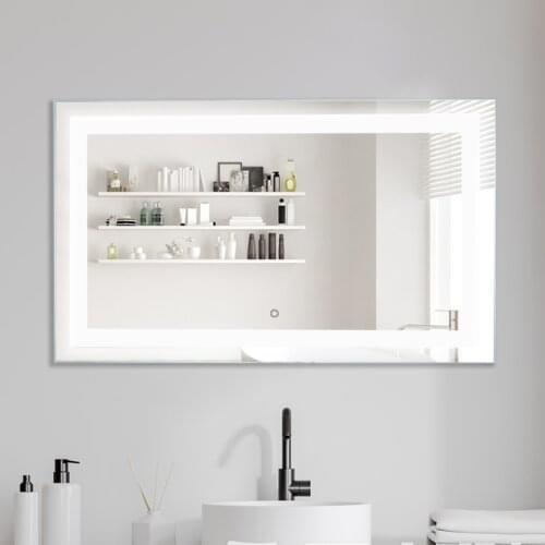LED Bathroom Vanity Mirror with Light 40 x 24 Inches Dimmable Anti-Fog Backlit Wall Mounted Defogger Makeup Mirle Makeup Mirror
