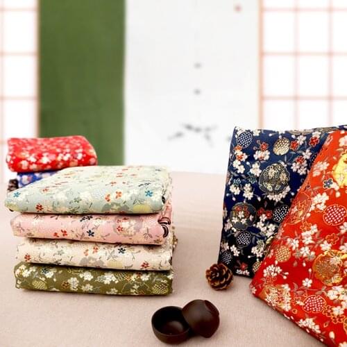 Golden brocade jacquard pattern ethnic clothing fabrics for design sewing cheongsam childrens wear material DIY satin fabric