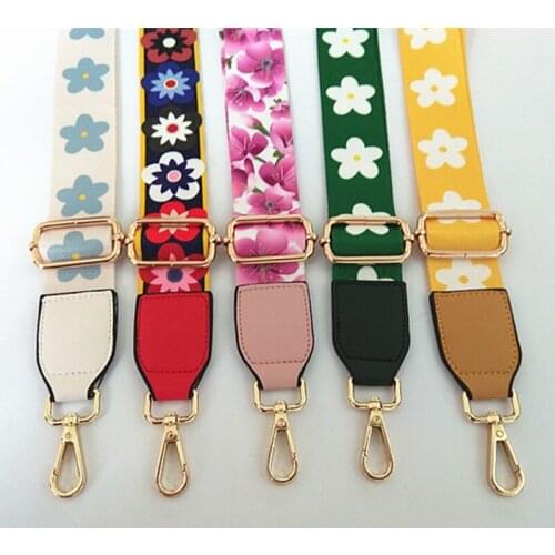 Fashion Flower Strap Women Colorful Messenger Bag Shoulder Strap Rivet Flower Accessories Shoulder Nylon Belt Bags Flower strap