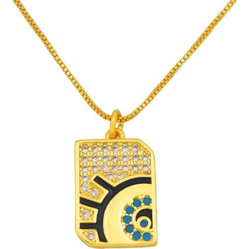 Gold Evil Eye Chain Necklace For Women CZ Fashion Jewelry Gift CZ Rainbow Jewelry New Style Blue Eye Necklace Zircon olho grego