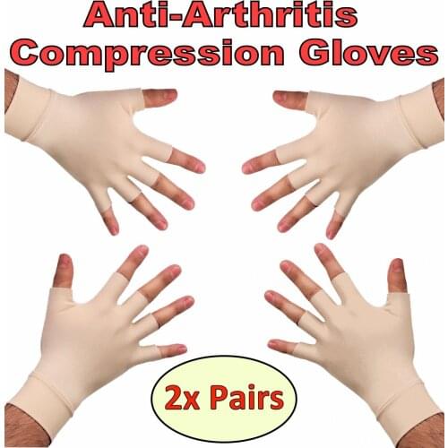 1 Pair Anti Arthritis Hands Copper Therapy Compression Copper Gloves Ache Pain Relief Black Health Care Copper Fiber Gloves