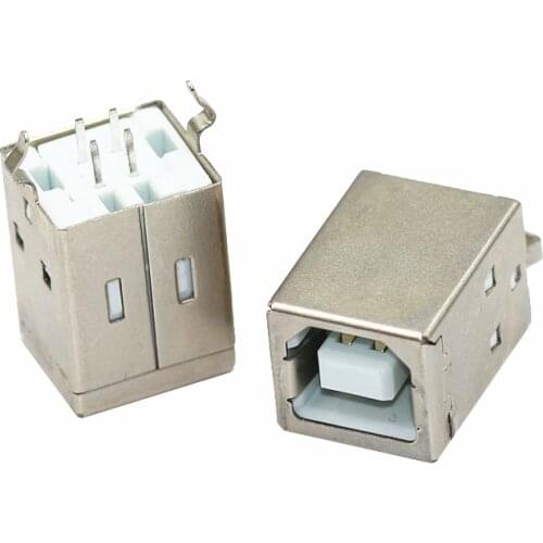 10Pcs Square USB Socket USB B Type Female 180 Degree PCB Welding Parent Connector For Printer Data