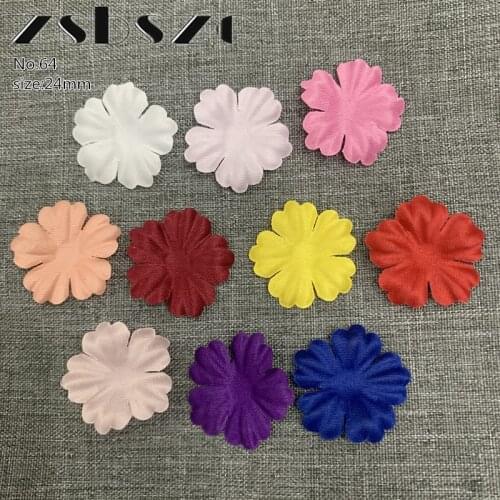 200pcs Artificial Flower Petals 24mm Petal Fake Flower for Wedding Homedecor DIY Scrapbook Card Craft satin Flower Applique 64