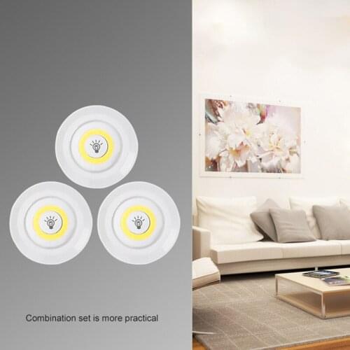 3pcs LED Cabinet Light Battery Powered Dimmable Night Lamps Wireless Touch Sensor Lamp Remote Controller Wardrobe Stairs Lights