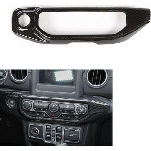 Car ABS Carbon Fiber Air Condition Panel Trim Bezel Cover for Jeep Wrangler JL 2018+ Accessories