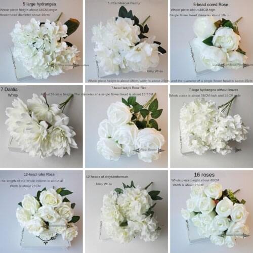White Roes Artificial Flowers Silk Peonies Wedding Decorative Beautiful Artificial Peony Roses Silk Flower DIY Home Garden Party