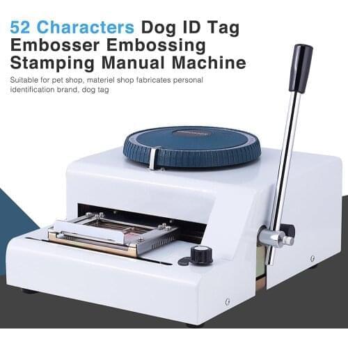 Free shipping 52D Manual Code Printer Metal Dog Tag Embossing Machine Letterpress Rotogravure Print Machine Metal Plate Embosser