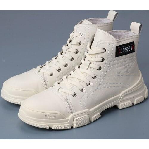 Autumn Winter Boots Men Genuine Leather Retro Punk Motorcycle Unique Male High Quality Lace Up Fashion Shoes Dropshipping