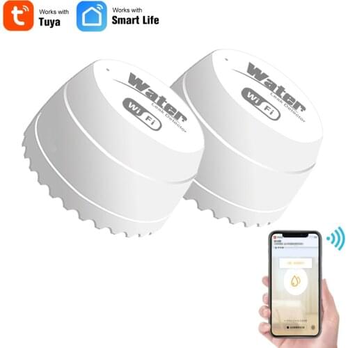 WIFI Water Leak Sensor Water Leakage Intrusion Detector Alert Water Level Overflow Alarm Tuya Smart Life App Remote Control