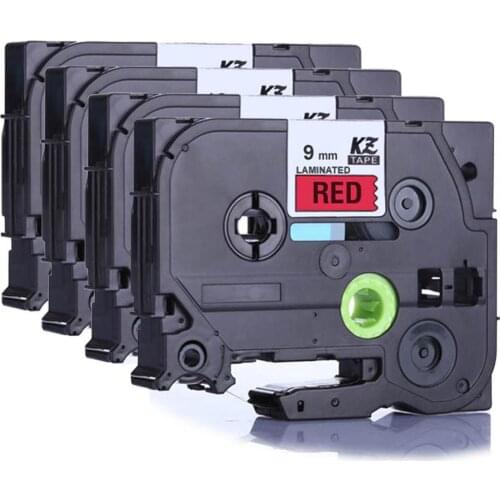 Label World TZe-421 label tape Black on red label ribbon Compatible for brother P-TOUCH label printer 9mm tze 421 ribbon 4PACK