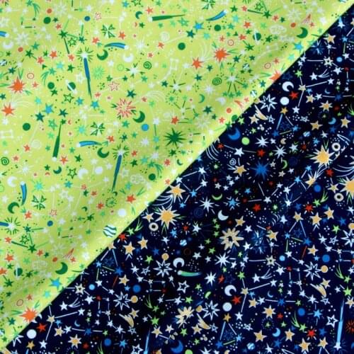 Fluorescent starry sky Kids Twill Cotton Fabric,Patchwork Cloth for DIY Sewing Quilting Fat Quarters Material For Baby&Child