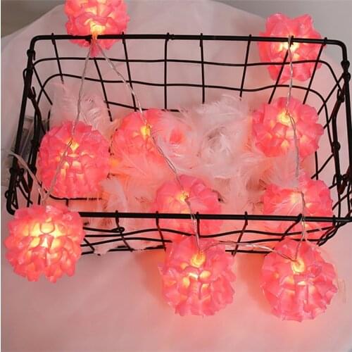 3pcs 10LED Snow Lotus Flower Festoon light Fairy String Light Holiday Lighting for Wedding Party Garden Fence Home Decoration