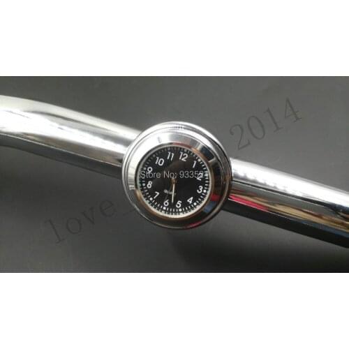 Motorcycle Handlebar Bar Mount Clock Chrome 7/8''-1" Dirt Bike Cruiser Chopper ATV