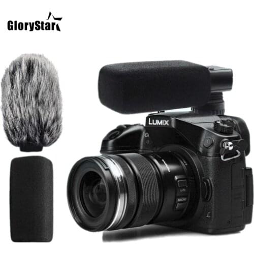 RYH Aluminum Alloy Camera Microphone Condenser Recording Microphone 3.5mm MIC For DSLR Camera Canon Nikon Sony Vlog Microfone