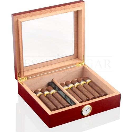 Cedar Wood Cigar Travel Humidor Box Portable Cigar Case W/ Humidifier Hygrometer Cigar Humidor Box