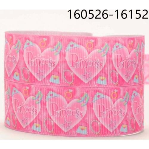 NEW sale 50 yards 7/8 " 22mm pink heart Princess pattern printed grosgrain ribbon DIY