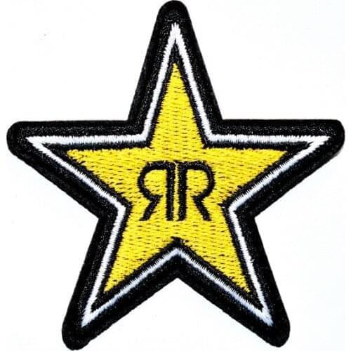 Hot! Yellow Star Rock Music Punk iron on patch (Size is about 7.6 * 8 cm)