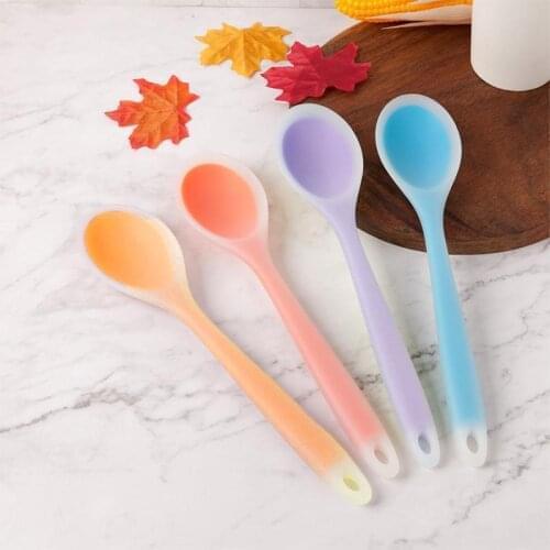 1pc Kitchen Spoon Silicone Small Nonstick Serving Spoon Cooking Spoon For Home Kitchen Cooking Tools Accessories