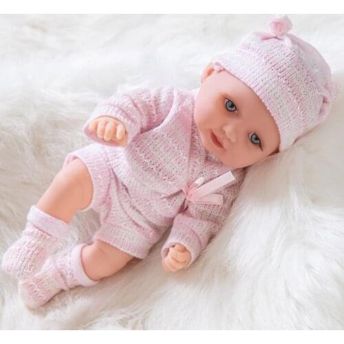Cute 11inch Full Silicone Baby Dolls 28cm Reborn Baby Silicona Doll Children Toy