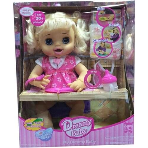 [New] 40cm Simulation fashion can speak , eat food , drink water milk , pee and poop baby doll model Figures Reborn Baby