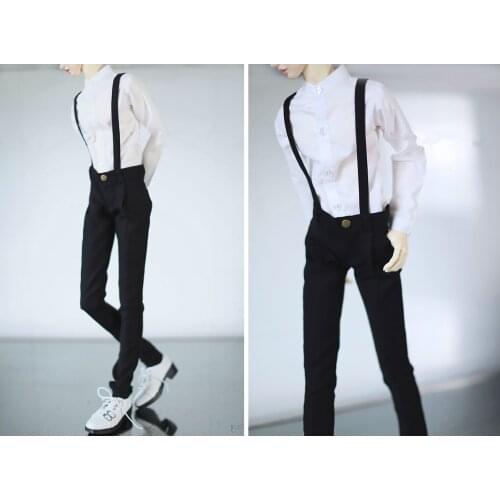 BJD Doll clothes black removable overalls for 1-3 1-4 doll accessories