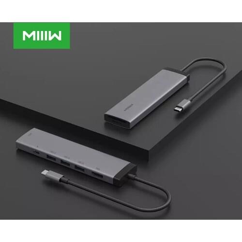 Original MIIIW Type-C Hub 7 in 1 USB C Hub Adapter With 4K 100W Power Delivery 3xUSB 3.0 MicroSD SD Card Reader for MacBook Air
