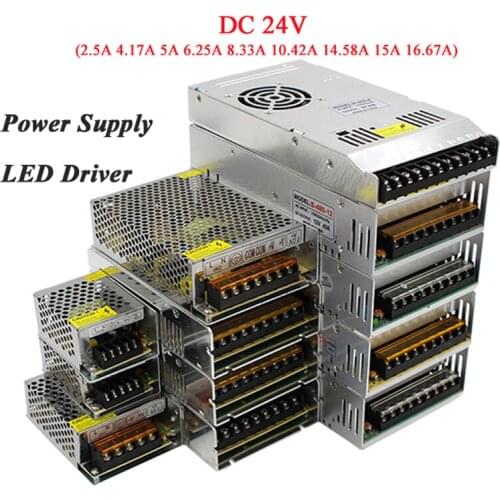 Lighting Transformers Power Supply AC85-265V 110V 220V to DC 24V 5A 10A 15A 20A CCTV LED Strip Power Supply Adapter LED Driver