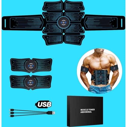 USB Rechargable Exercise Machine Abdominal Toning Belt Vibration Abdominal Muscle Trainer Electronic Home Gym Fitness Massage
