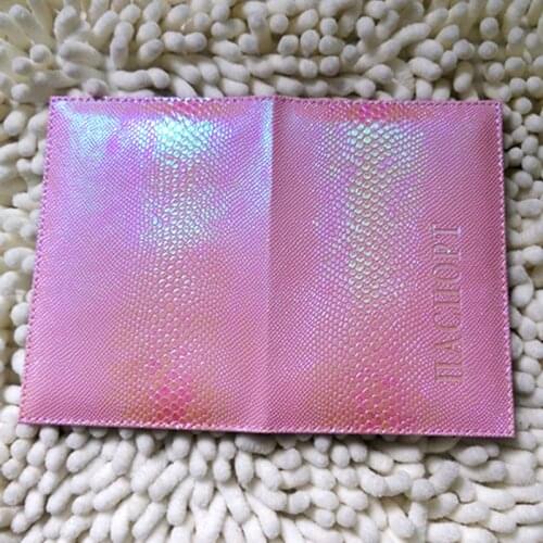 Luxury Cute Serpentine Passport Cover Women Russia Girls Travel Case for Passport Pink Passport Leather Covers for Passports